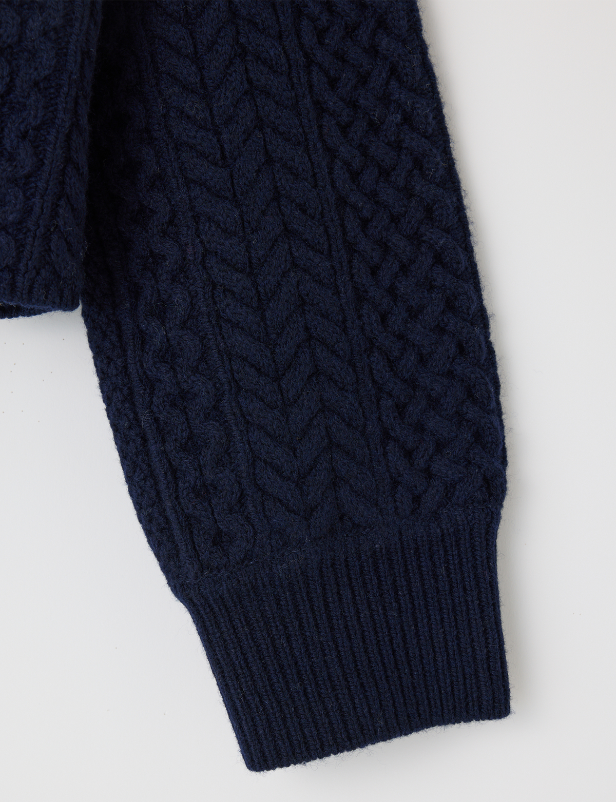 Panel Cable Pullover, Navy