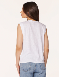 Sleeveless Crewneck Top, White