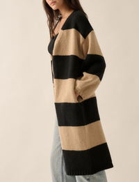 Colorblock Duster, Black/Taupe