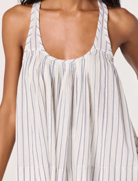 Aggle Top, White/Blue Stripe