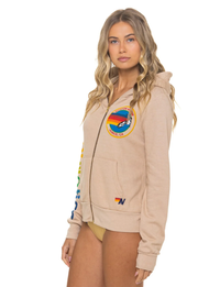 Logo Zip Hoodie, Sand