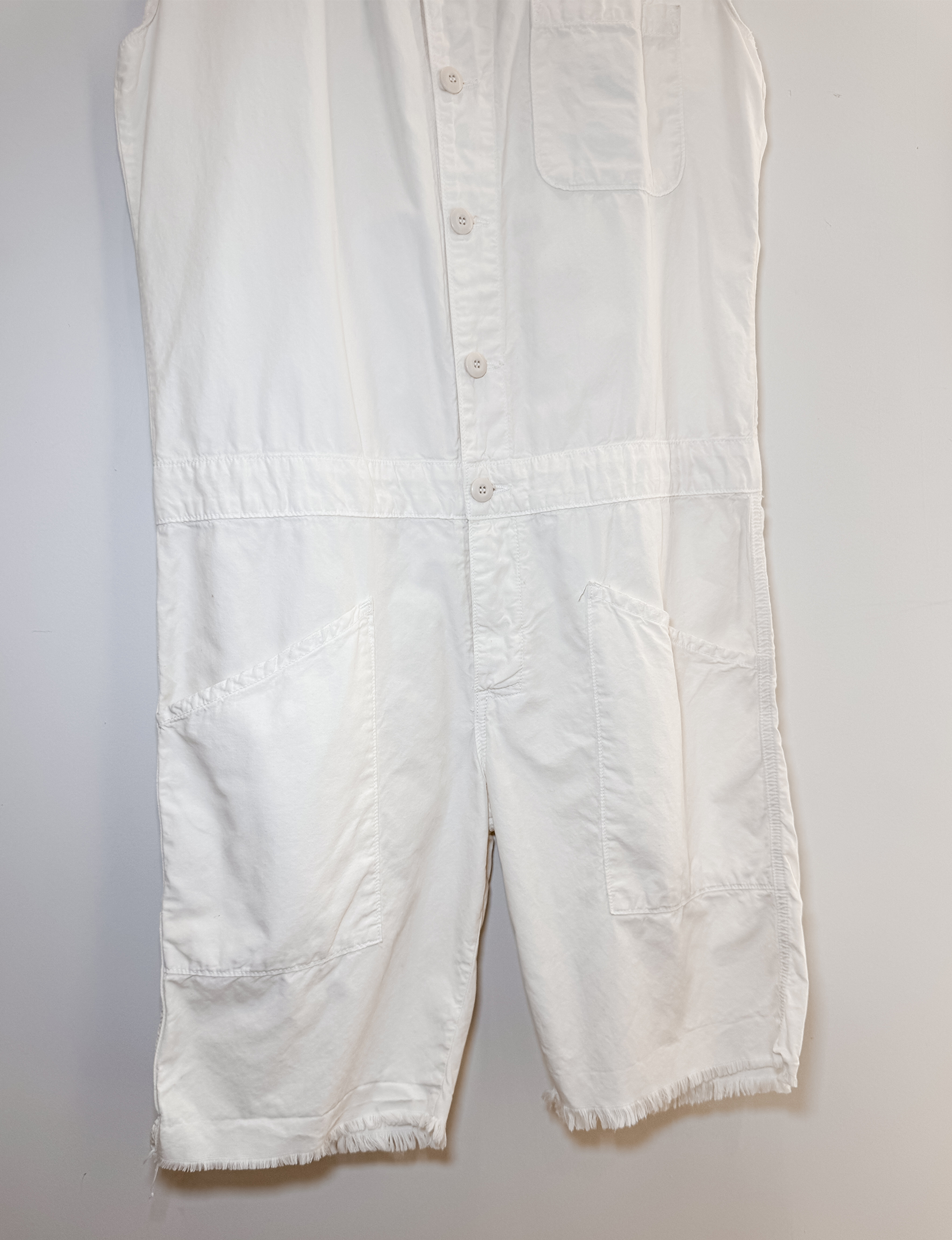 NSF Sleeveless Utility Romper, Cream