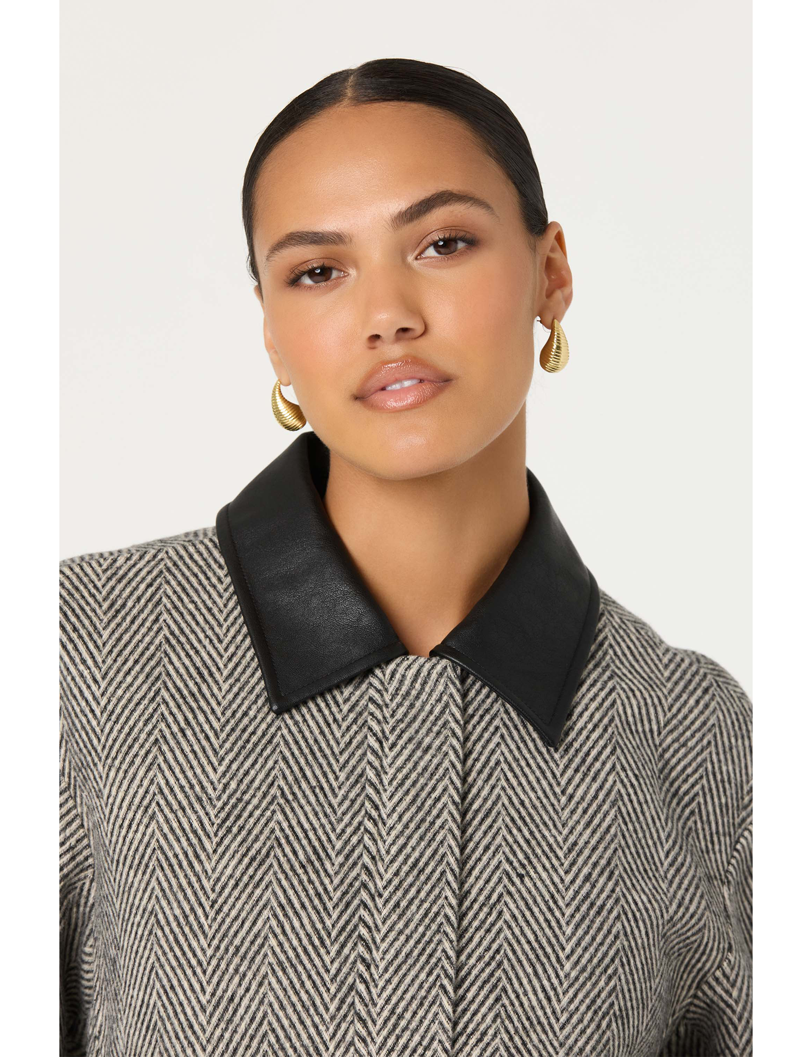 Nelly Jacket, Grey Herringbone