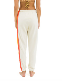 5 Stripe Sweatpants, Vintage White/White Neon