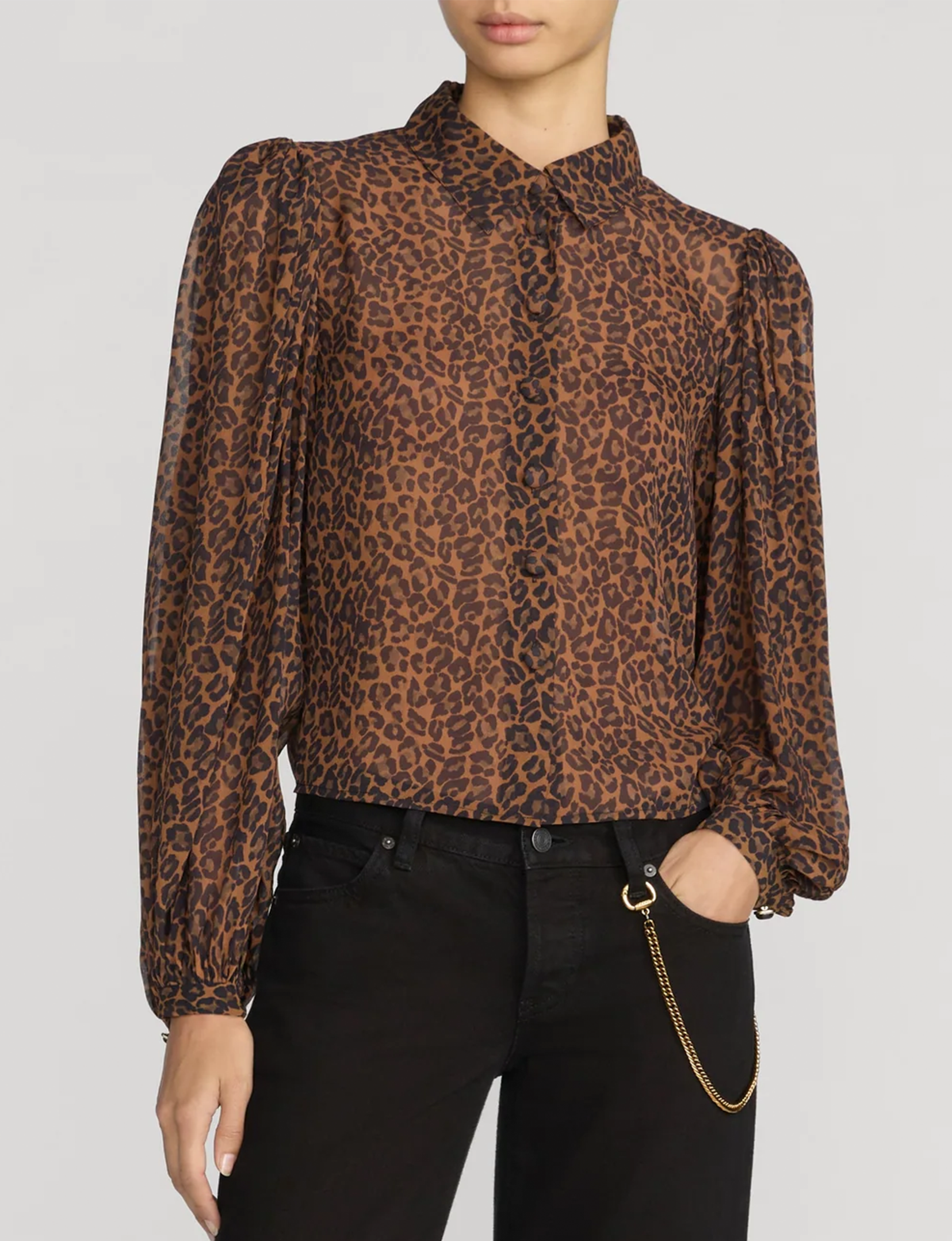 Silk Prairie Shirt, Leopard