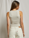 Jordan U-Neck Ribbed Tank, Oatmeal