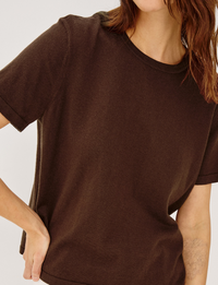 Cotton Cashmere SS Tee, Espresso