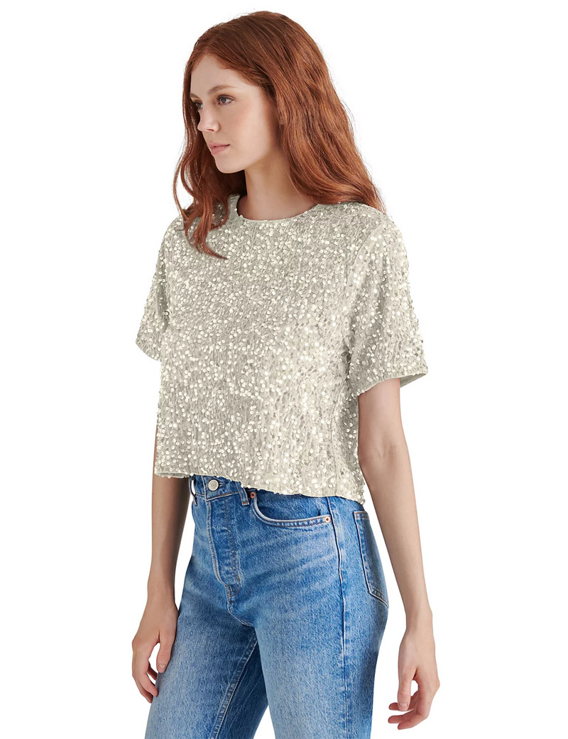 Cressa Sequin Top, Ivory