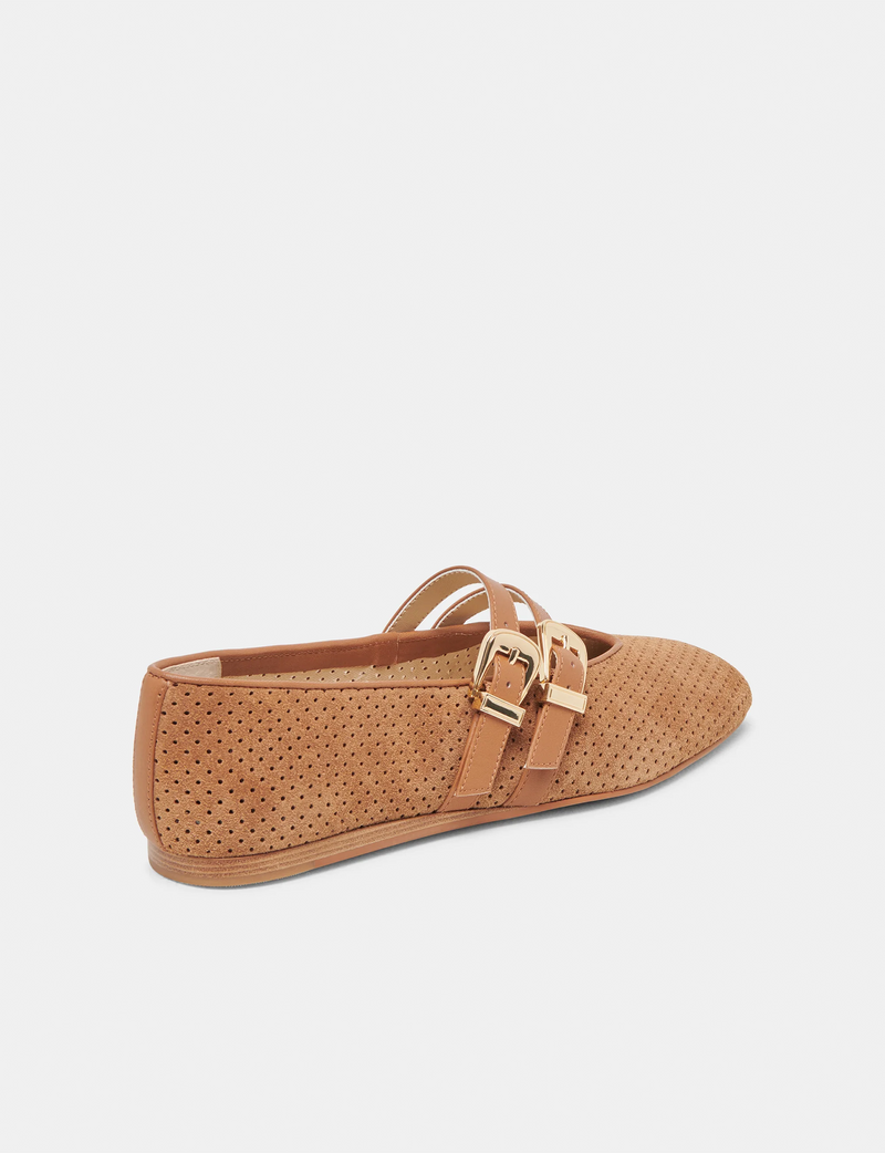 Baylee Ballet Flat, Pecan Suede