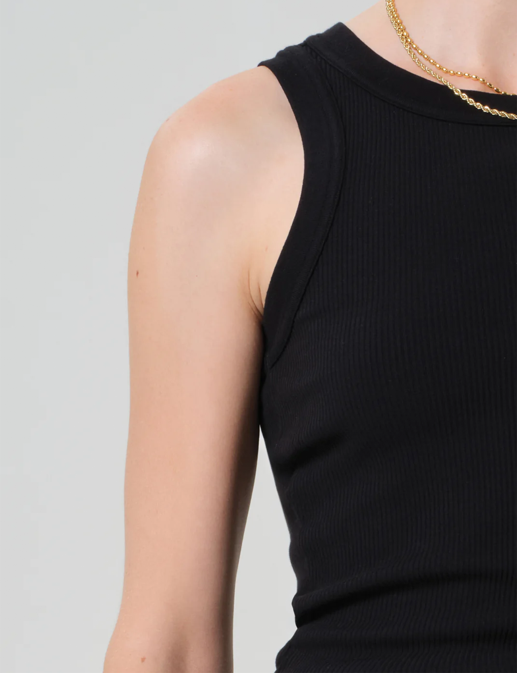 Isabel Rib Tank, Black