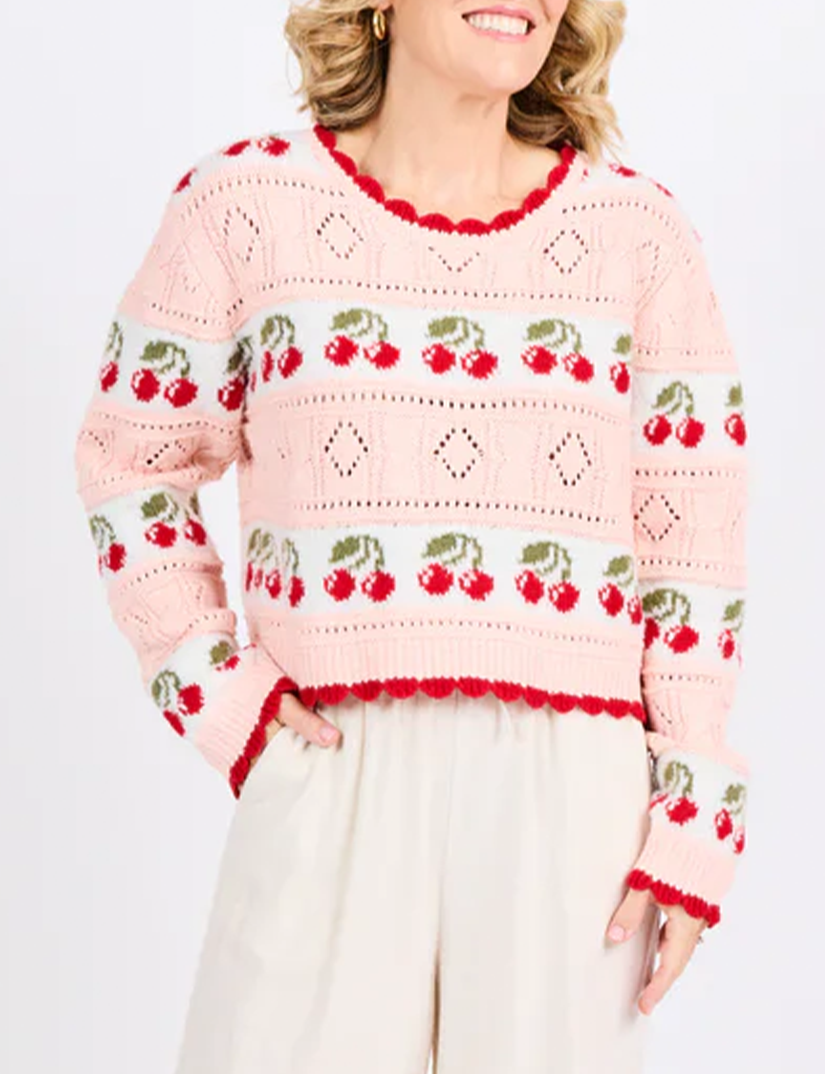 Cherry On Top Sweater, Pink/Multi
