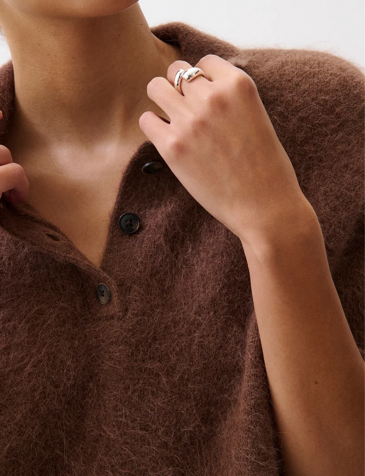 Nadya Alpaca Polo Sweater, Roche