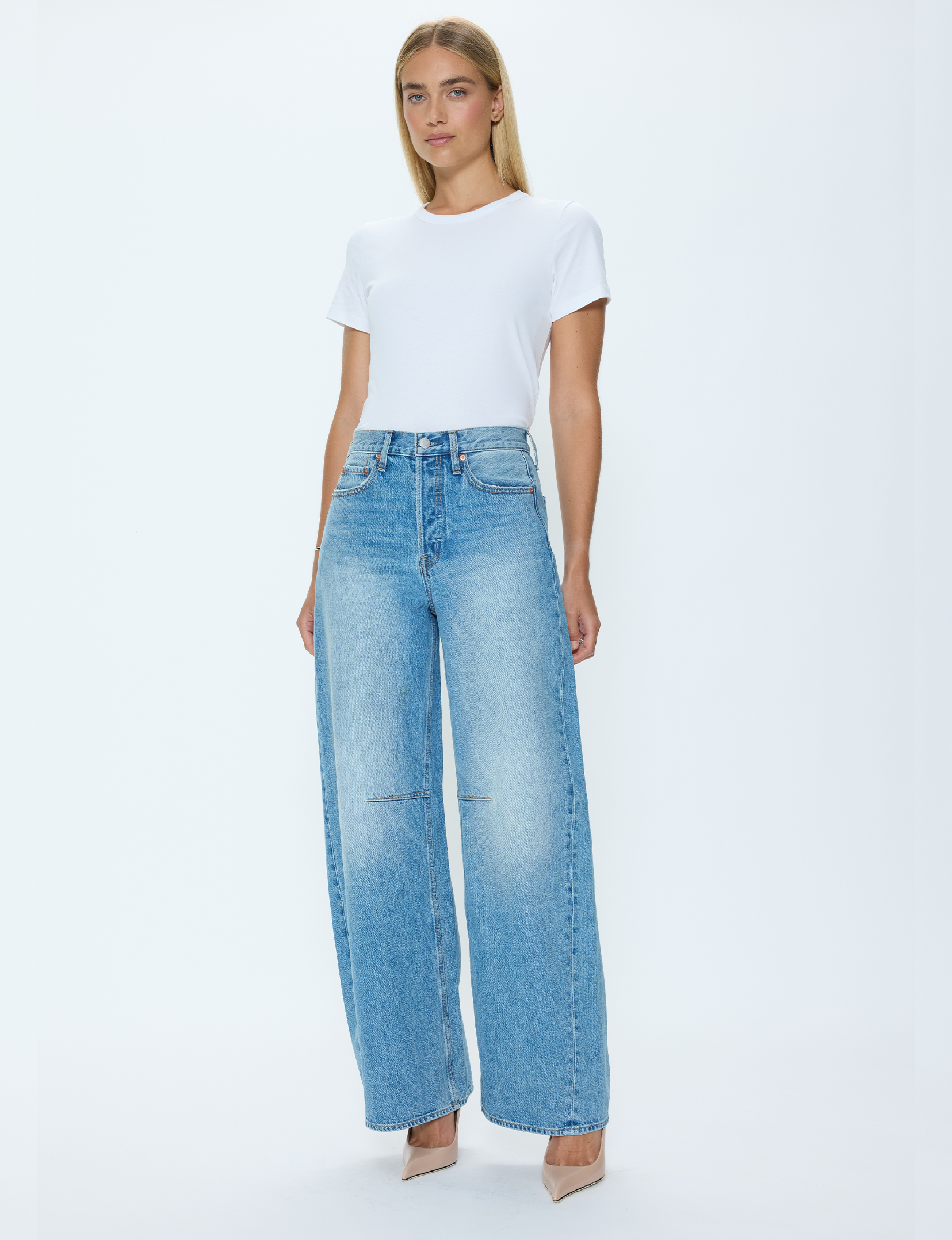 Sydney High Rise Bowed Wide Leg, Hazy