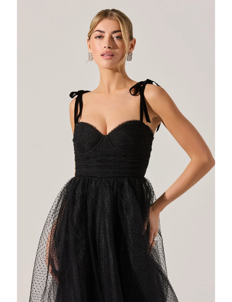 Karyme Dress, Black/Polka Dot