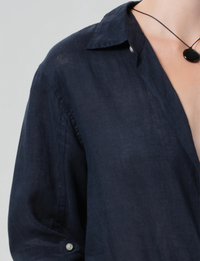Kayla Shrunken Shirt, True Navy
