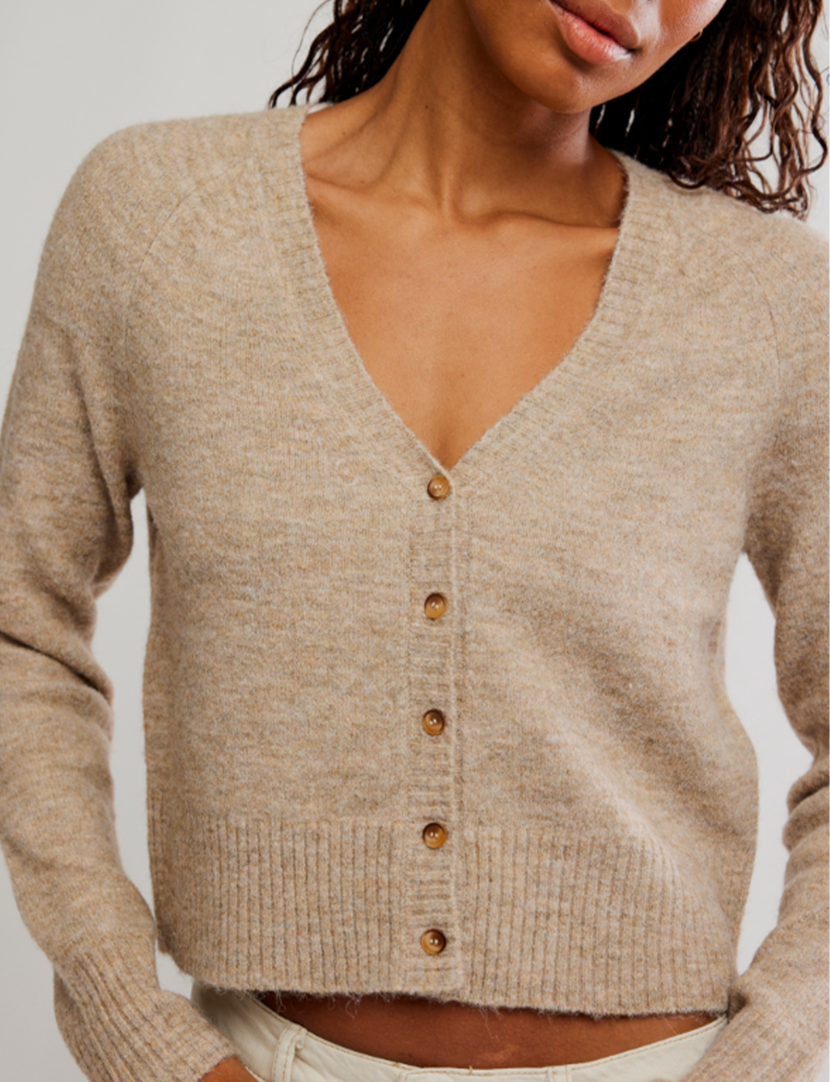 School Girl Cardi, Feather Grey Melange