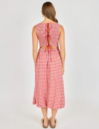 Apple Butter Midi Dress, Red/Ivory