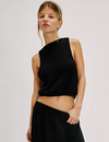 Warm Fluff Crop Top, Black