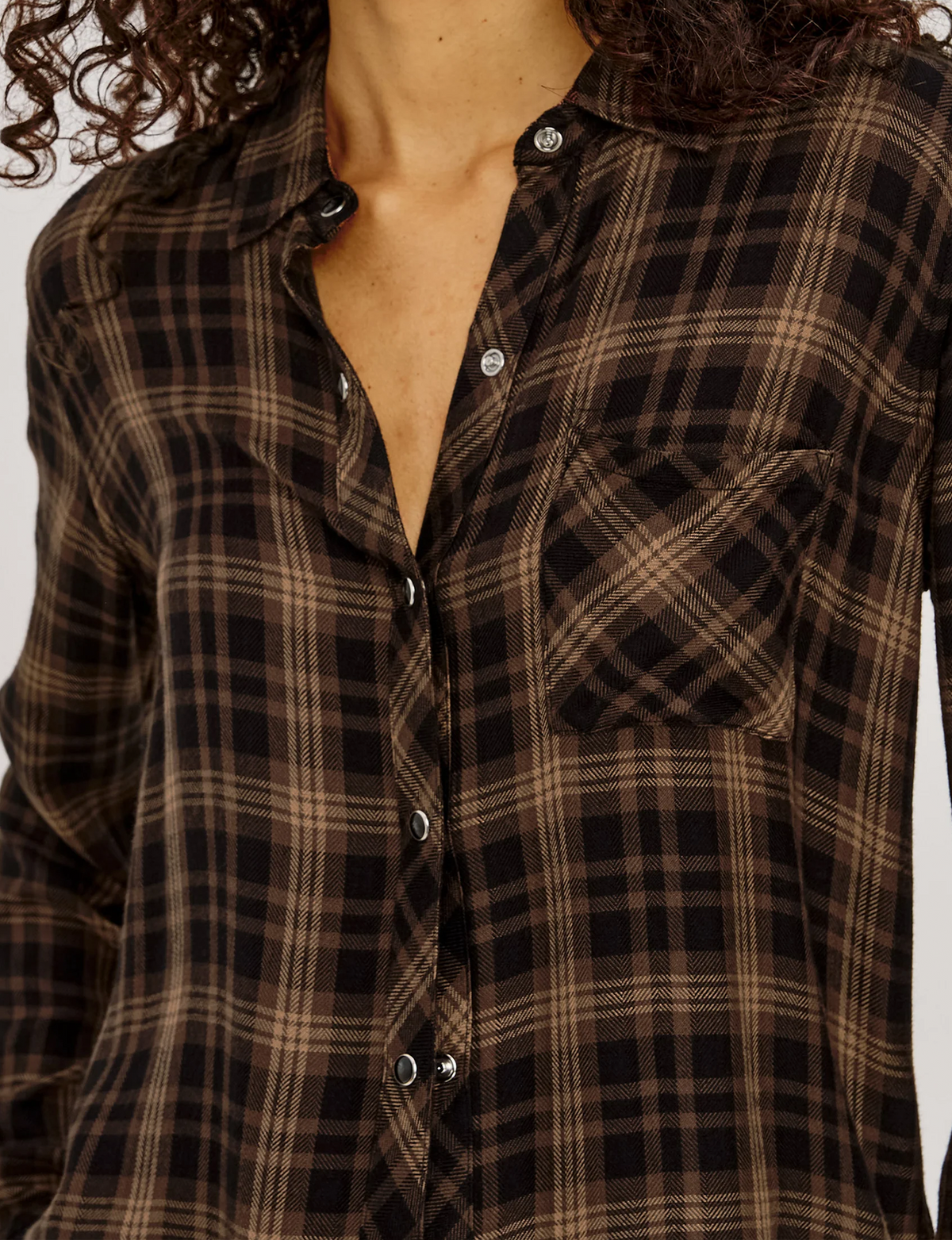 Hunter Plaid Flannel, Almond Black
