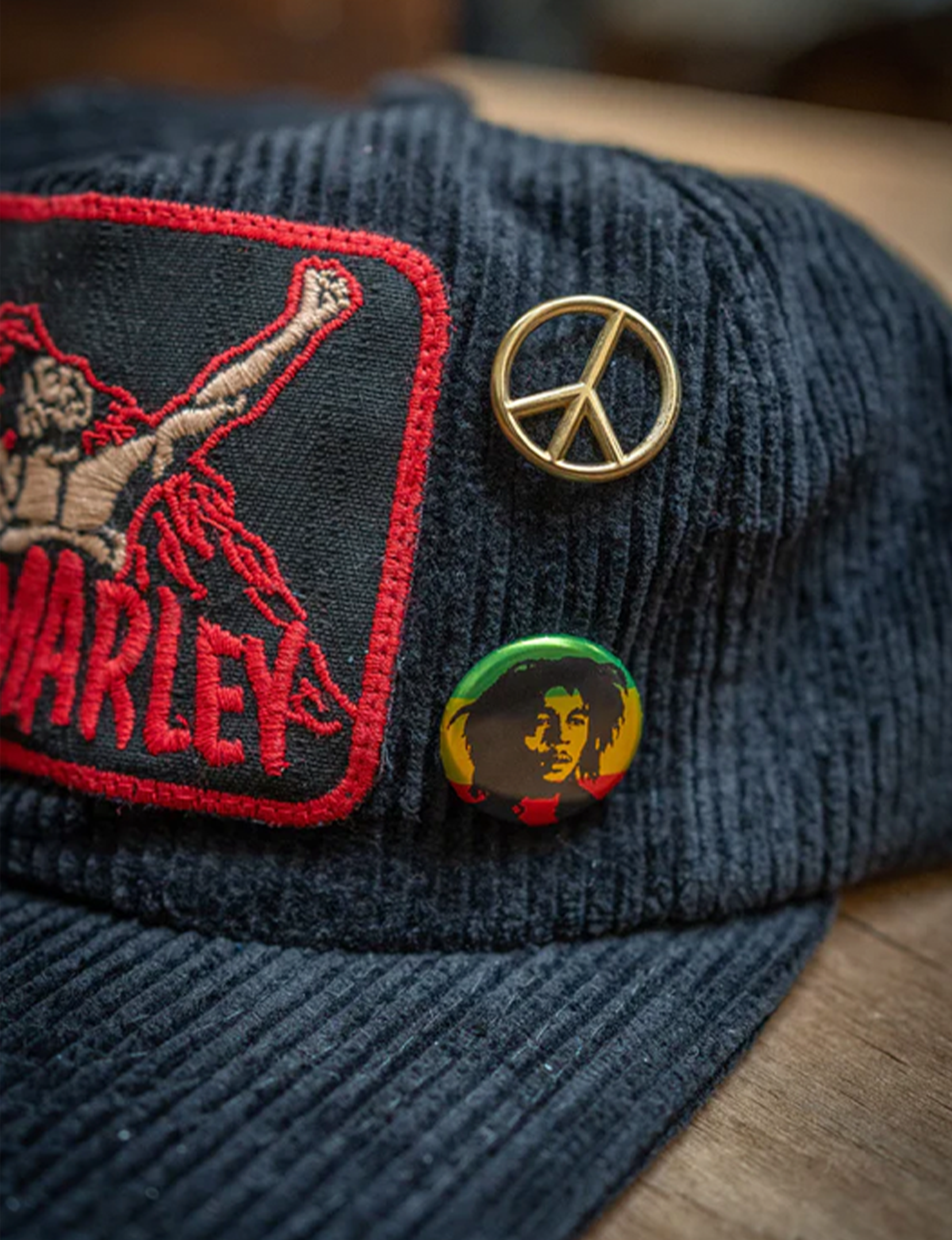 Bob Marley Corduroy Hat, Black