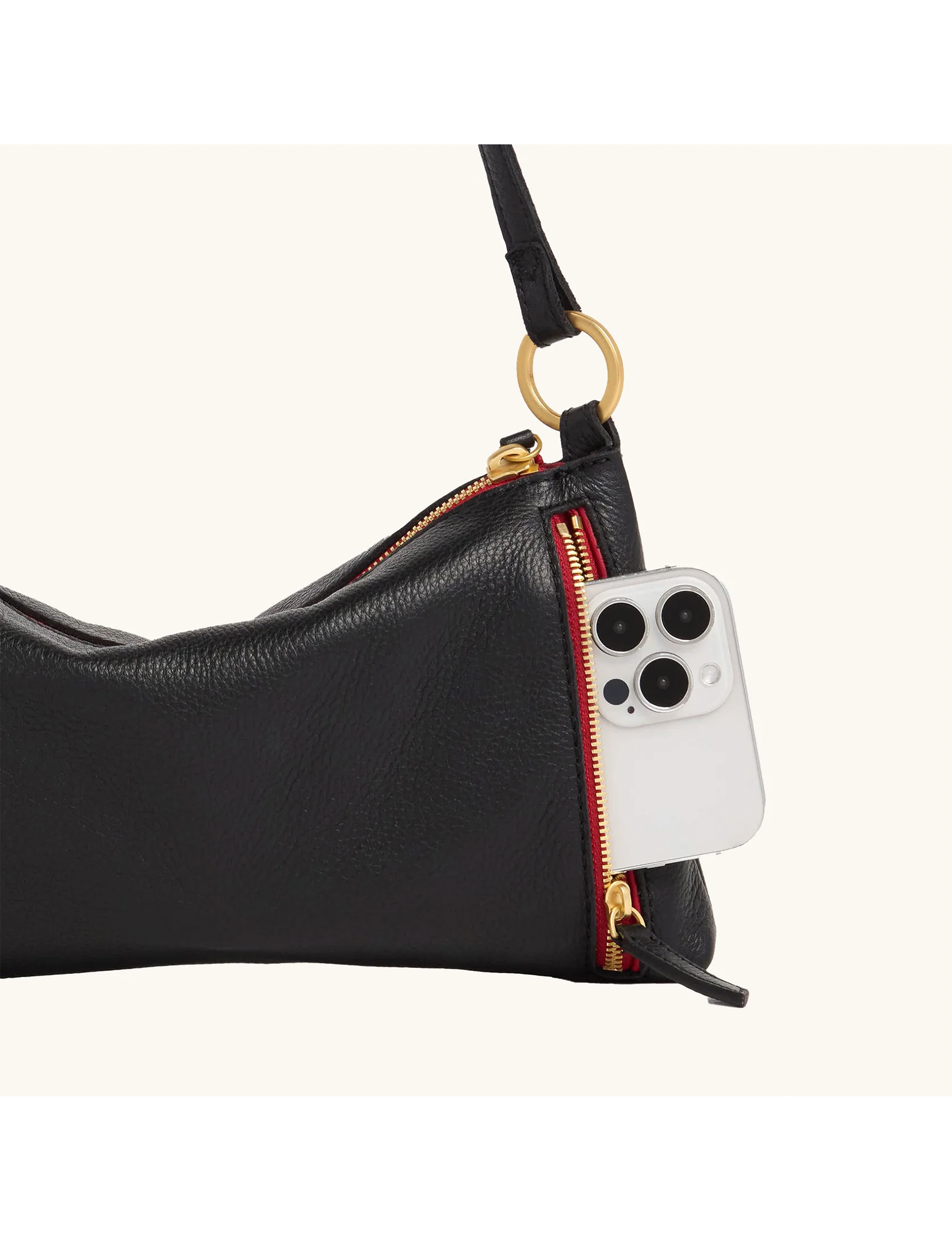 Kyle Small Handbag, Black/Brushed Gold