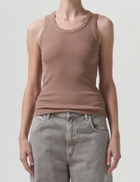 Poppy Scoop Neck Tank, Truffle