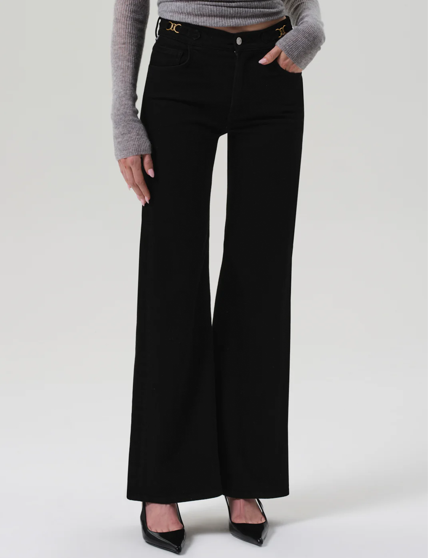 Horsebit Flare, Rich Black