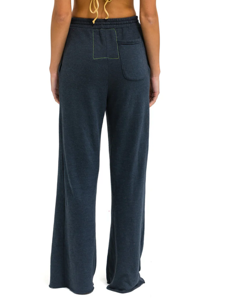 Womens Wide Leg Pocket Sweatpants, Charcoal