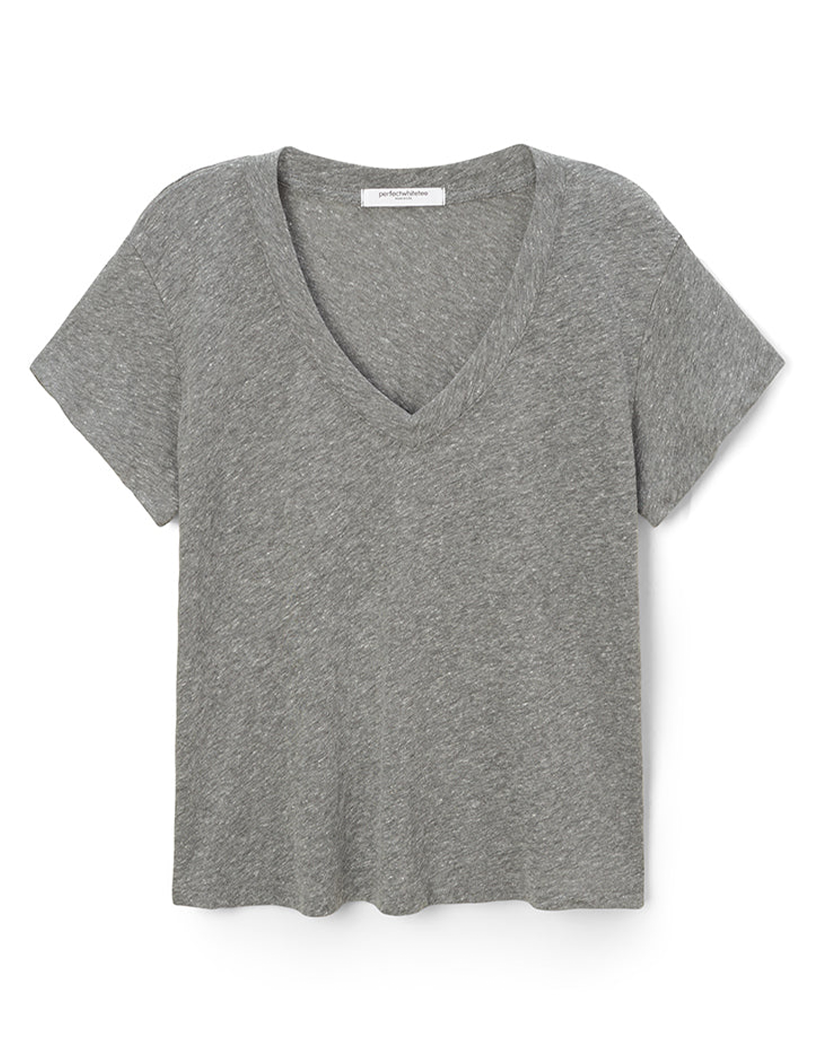 Hendrix V Neck Tee, Heather Grey