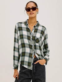 Hunter Plaid Flannel, Olive/Ivory