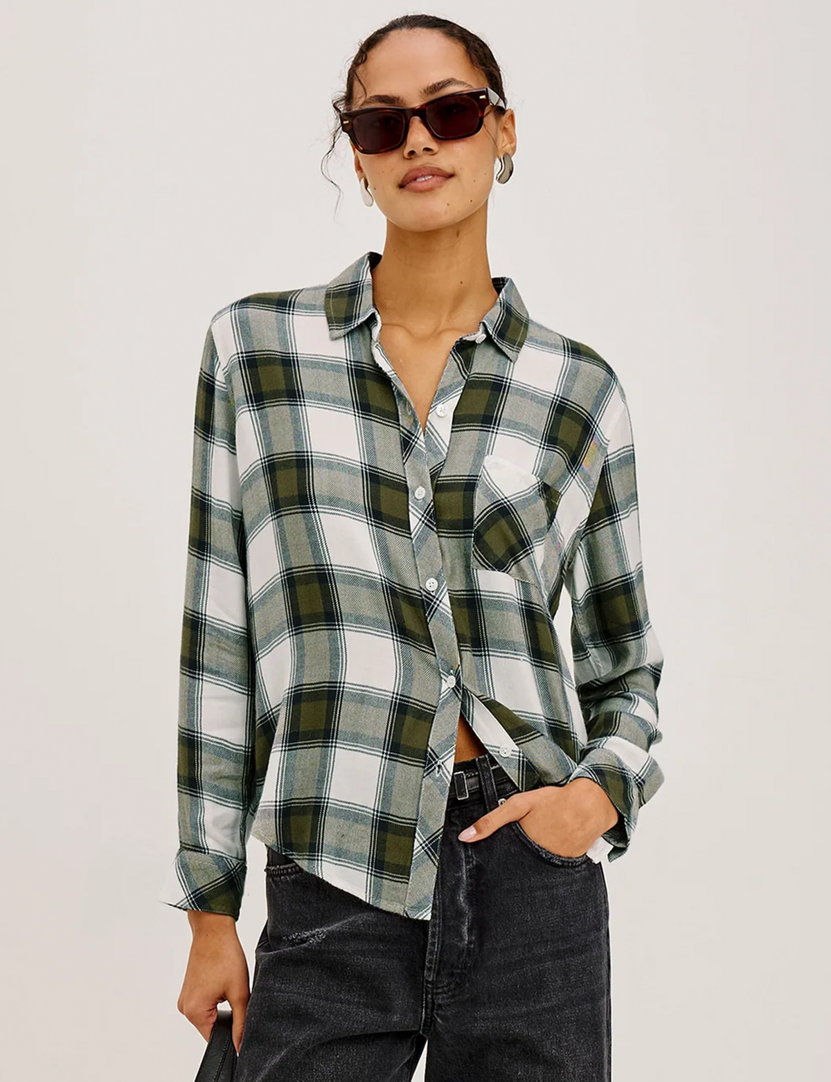 Hunter Plaid Flannel, Olive/Ivory