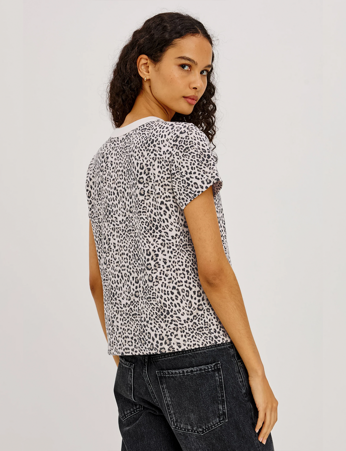 Girlfriend Tee, Ecru Cheetah