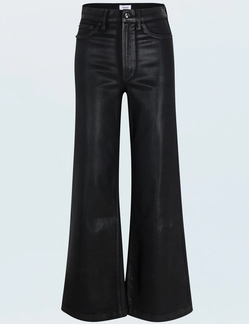 Lana High Rise Ultra Wide Leg, Coated Noir