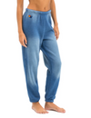 5 Stripe Women's Sweatpants, Faded Water