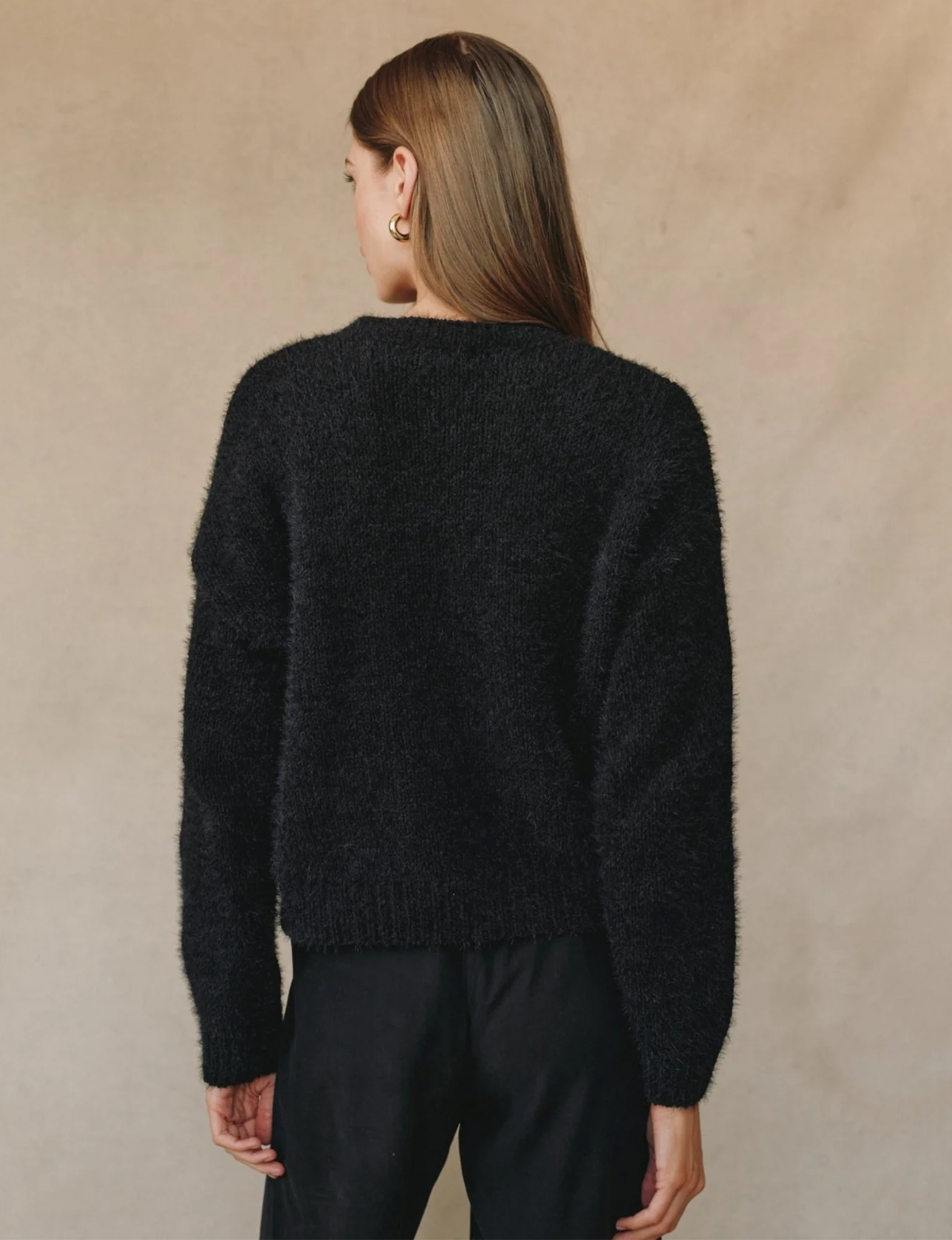 Drop Shoulder Sweater, Black