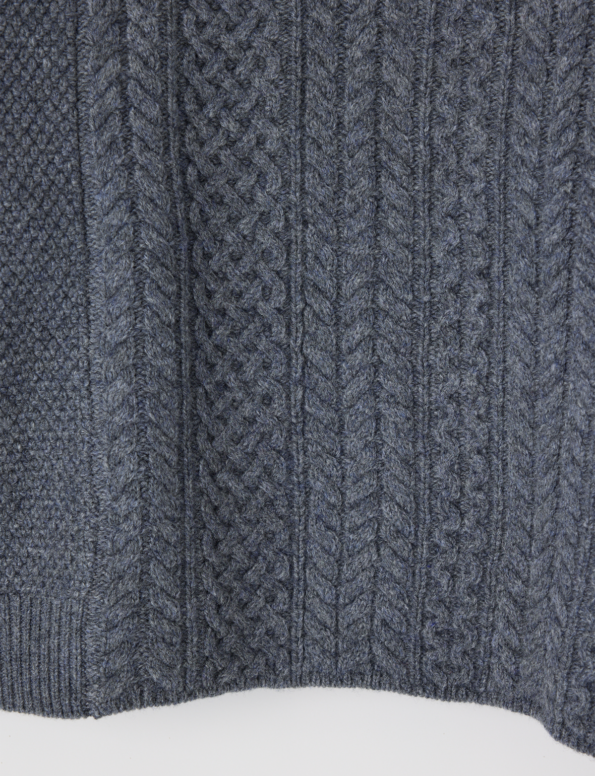 Panel Cable Pullover, Gray