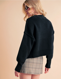 Regina Knit Sweater, Black