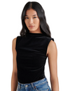 Esen Velvet Bodysuit, Black