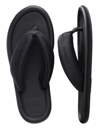 Puffed Up Flip Flops, Black