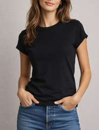 Sheryl Recycled Baby Tee, True Black
