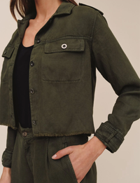 Cropped Utility Jacket, Smoked Olive