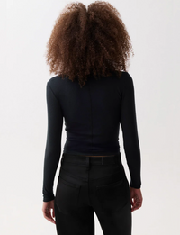Dara L/S Funnel Top, Noir