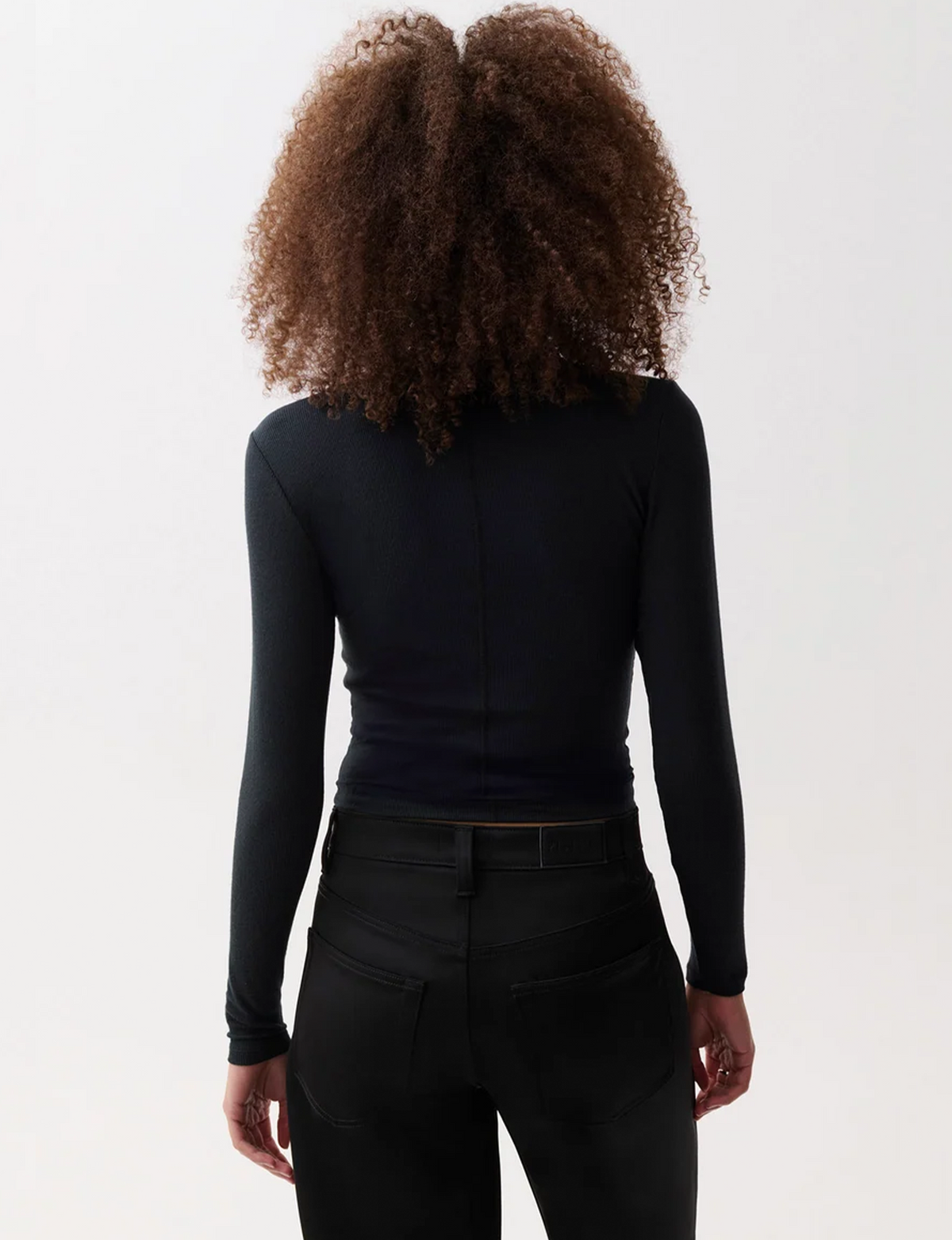 Dara L/S Funnel Top, Noir