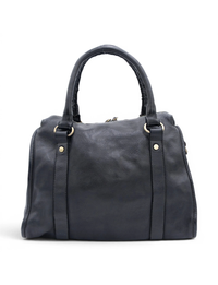 Large Leather Satchel, Black