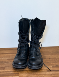 Rick Owens Combat Leather Boots, Black