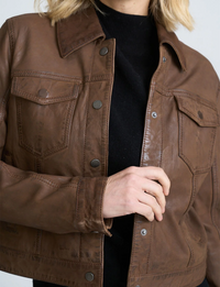 Klara Leather Jacket, Dark Whiskey