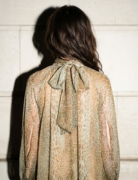 Chiffon Sheer Dress, Animal/Olive Combo