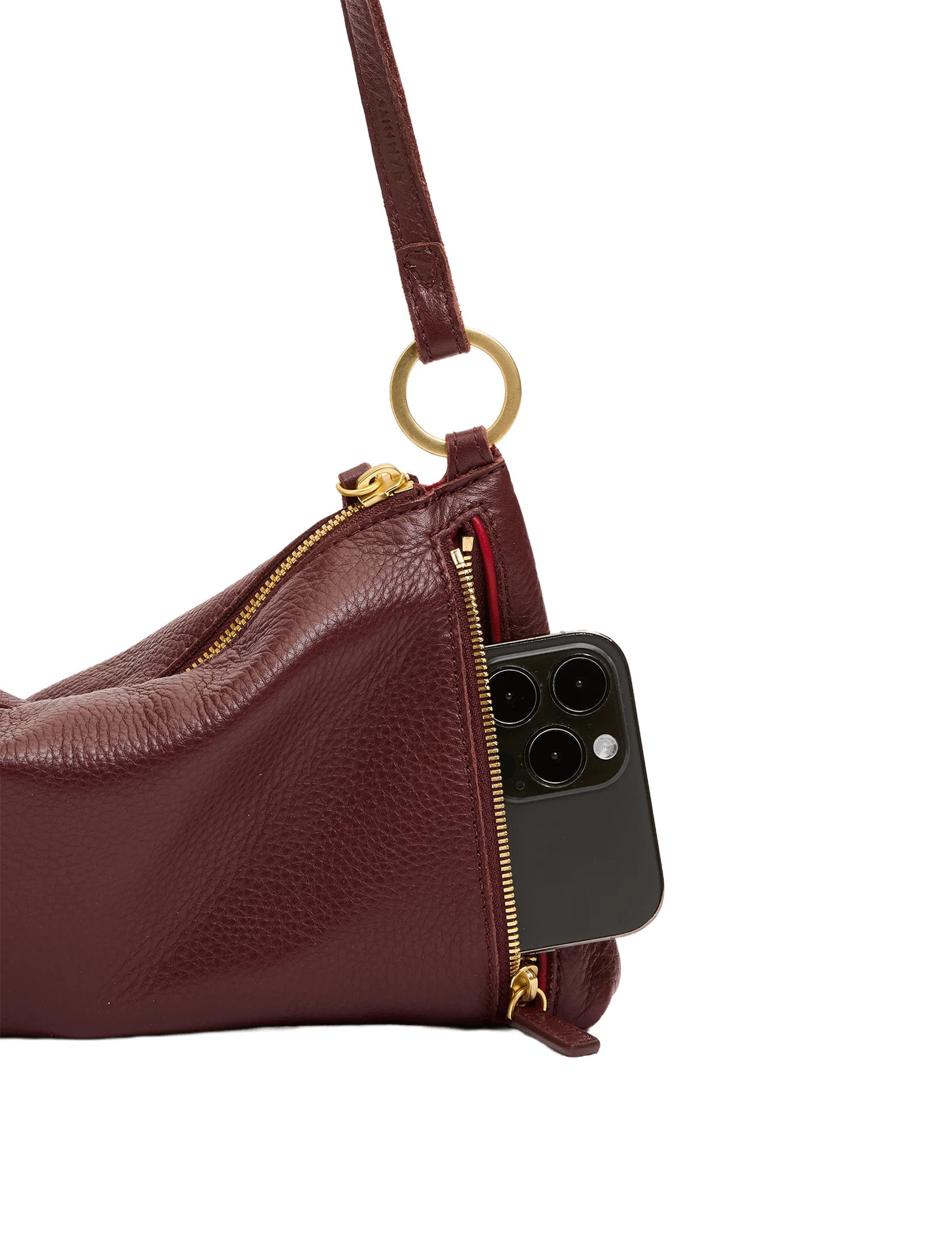 Kyle Small Handbag, Cherrywood/Brushed Gold