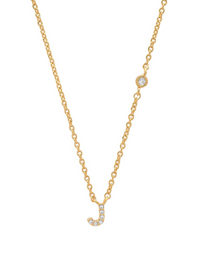 Gold CZ Initial Necklace