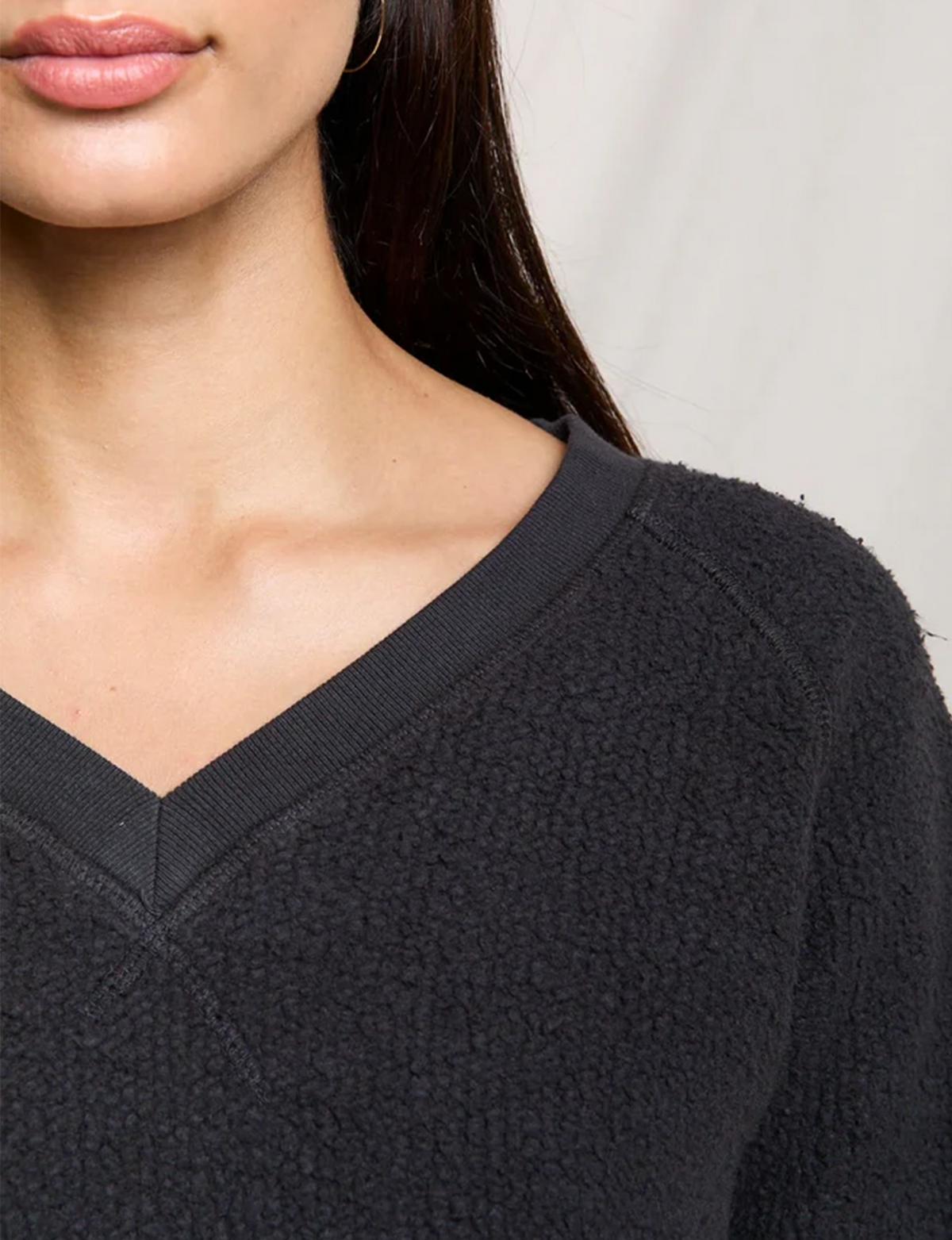 Zuri Reverse Fleece Sweatshirt, Vintage Black